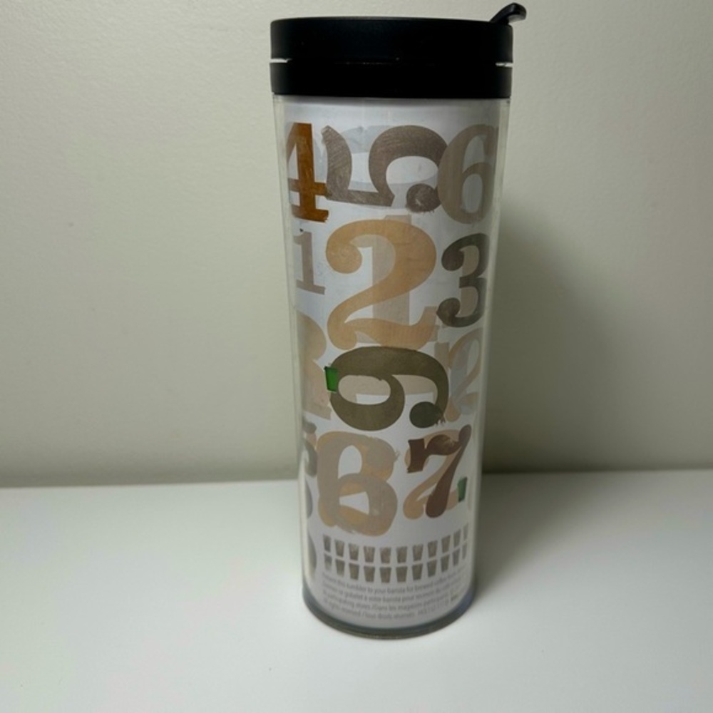 Starbucks Number & Letters travel Tumbler mug